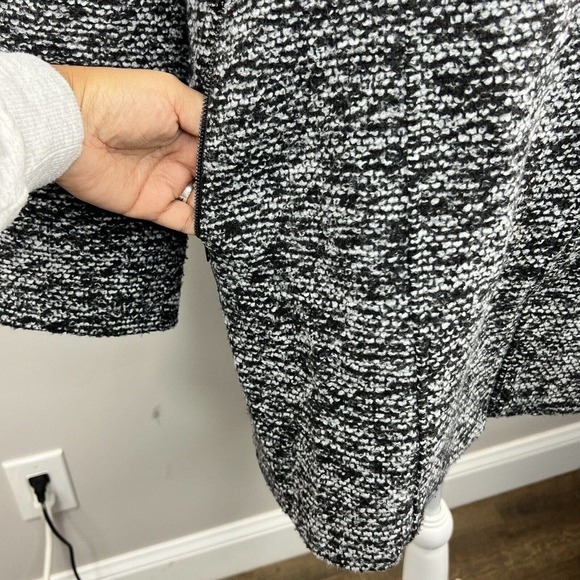 ASTR The Label Black Gray Marled Tweed Coat Size XS Asymmetrical Zip - Picture 6 of 16